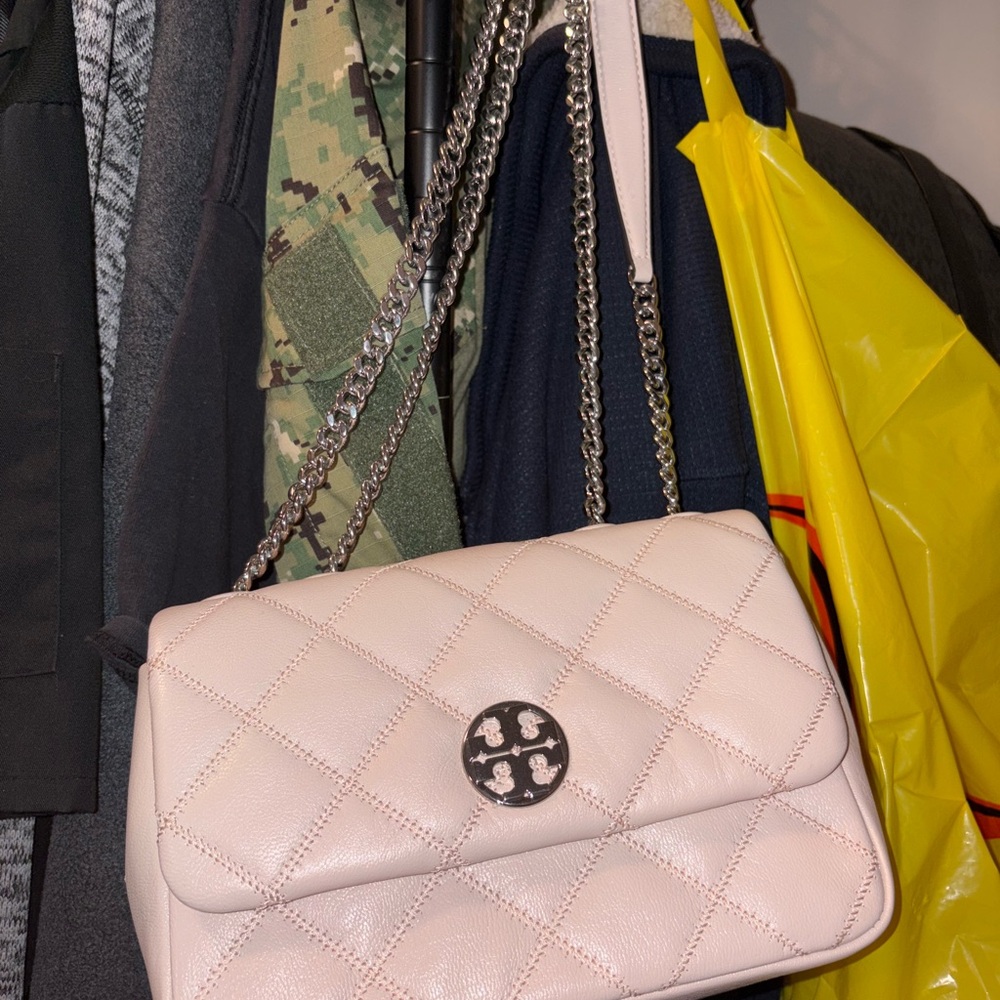 Tory Burch Light Pink Quilted Shoulder Bag